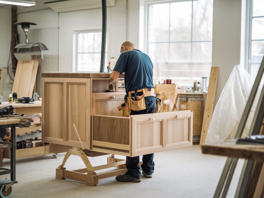 Proces tworzenia kuchennych mebli przez stolarza